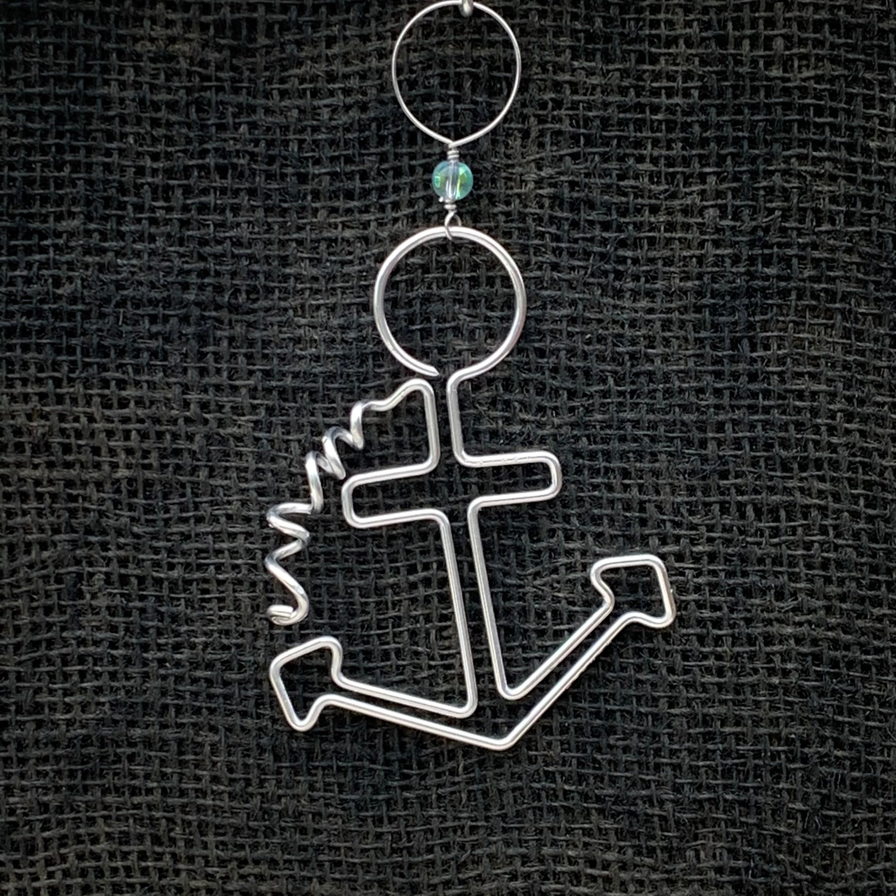 Hand Bent Wire Anchor Ornament